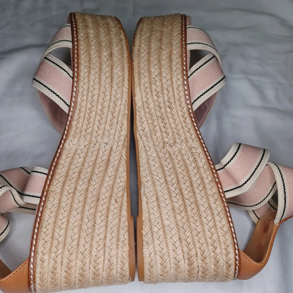 Women's Pink Tory Burch Blush Frieda Espadrille Platform Sandal sz 8.5 - Picture 10 of 16